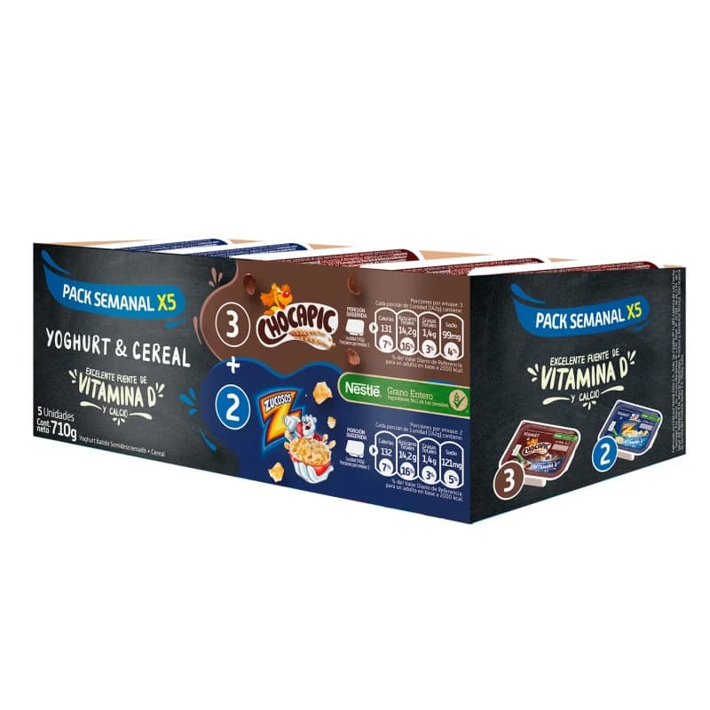 Imagen de Yoghurt + cereal nestle pack semanal chocapic zucosos 5 unidades 142 gr